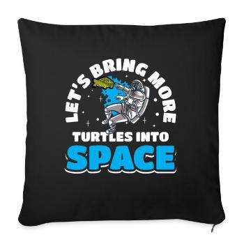 Raketenschiff Satellit Astronauten - Sofakissenbezug 45 x 45 cm - Schwarz - Vorne