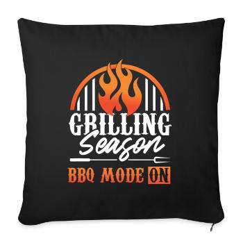 Barbeque Grilling BBQ Mode on Griller - Sofa pillowcase 17,3'' x 17,3'' (45 x 45 cm) - black - Front