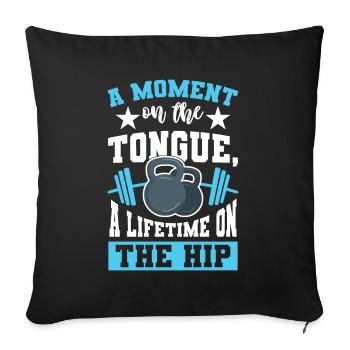 Fitness muscle training - Sofa pillowcase 17,3'' x 17,3'' (45 x 45 cm) - black - Front