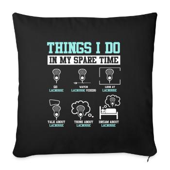 LAX Sports Game Funny Lacrosse Forward - Sofa pillowcase 17,3'' x 17,3'' (45 x 45 cm) - black - Front