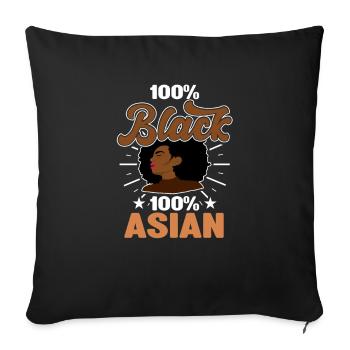 Afro Half Black Asian Blasin - Housse de coussin décorative 45 x 45 cm - noir - Devant