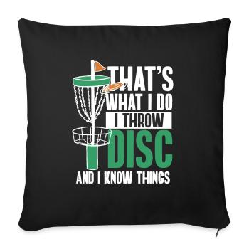 Golf Golf Basket Sport Lancer Frisbee Joueurs - Housse de coussin décorative 45 x 45 cm - noir - Devant