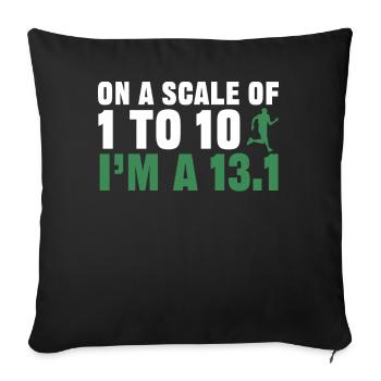 Half Marathon, Marathon, Runner - Sofa pillowcase 17,3'' x 17,3'' (45 x 45 cm) - black - Front