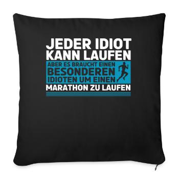 Halbmarathon, Marathon, Läufer - Sofakissenbezug 45 x 45 cm - Schwarz - Vorne