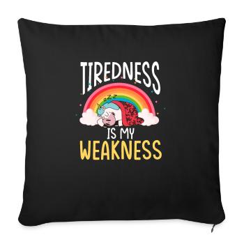 Ma faiblesse est-elle une licorne fatiguée - Housse de coussin décorative 45 x 45 cm - noir - Devant
