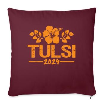Tulsi Gabbard 2024 (Garantie du prix le plus bas) - Housse de coussin décorative 45 x 45 cm - bordeaux - Devant