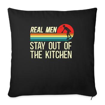 Retro Pickleball Design Real Men - Sofa pillowcase 17,3'' x 17,3'' (45 x 45 cm) - black - Front