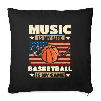 Player Musically Patriotic Music lover - Sofa pillowcase 17,3'' x 17,3'' (45 x 45 cm) - black - Front