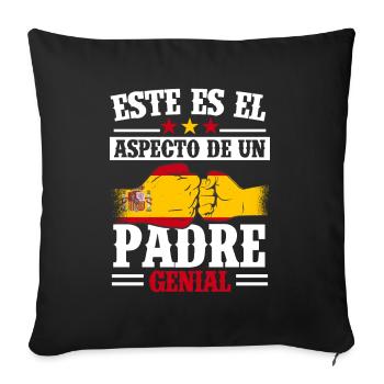 Papa espagnol Papa Meilleur Papa - Housse de coussin décorative 45 x 45 cm - noir - Devant