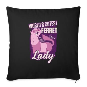 Ferret Weasel Pet Ghost Whisperer - Housse de coussin décorative 45 x 45 cm - noir - Devant