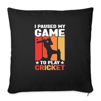 Cricket Pitcher - Sofa pillowcase 17,3'' x 17,3'' (45 x 45 cm) - black - Front