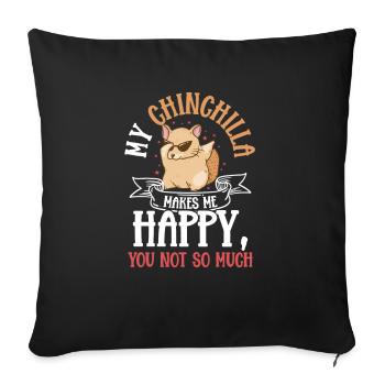 Zoologie du chinchilla - Housse de coussin décorative 45 x 45 cm - noir - Devant