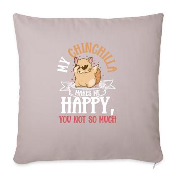 Zoologie du chinchilla - Housse de coussin décorative 45 x 45 cm - taupe clair - Devant