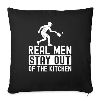 Les vrais hommes restent en dehors du pickleball de cuisine - Housse de coussin décorative 45 x 45 cm - noir - Devant