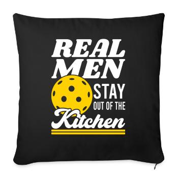 Real men stay out of the kitchen pickleball - Sofa pillowcase 17,3'' x 17,3'' (45 x 45 cm) - black - Front