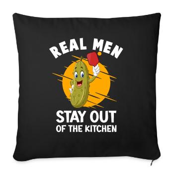 Real men stay out of the kitchen pickleball - Sofa pillowcase 17,3'' x 17,3'' (45 x 45 cm) - black - Front