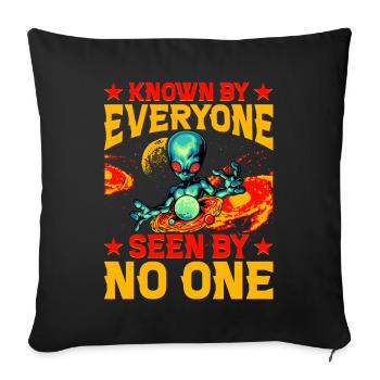Known by Everyone seen by No one - Sofakissenbezug 45 x 45 cm - Schwarz - Vorne