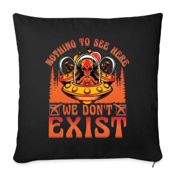 Rien à voir ici nous n’existons pas - Housse de coussin décorative 45 x 45 cm - noir - Devant