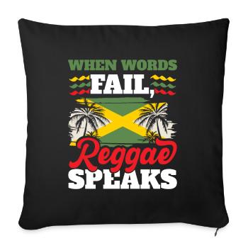 Jamaïcain Rastafari Punk Rap Rastafari Rastafarian - Housse de coussin décorative 45 x 45 cm - noir - Devant