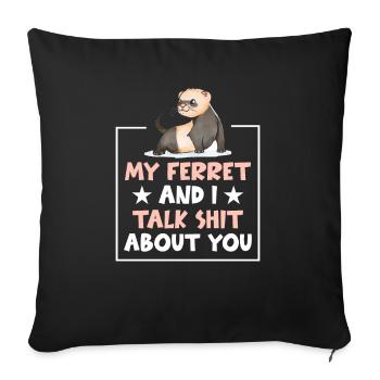 Ferret Slender Weasel Ferret - Sofa pillowcase 17,3'' x 17,3'' (45 x 45 cm) - black - Front