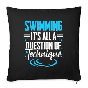 Nageurs Natation Natation - Housse de coussin décorative 45 x 45 cm - noir - Devant