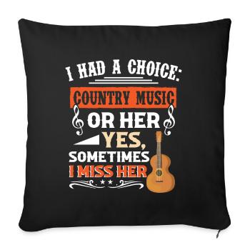 Music Musical Western Folk Music Lover Musician - Sofa pillowcase 17,3'' x 17,3'' (45 x 45 cm) - black - Front