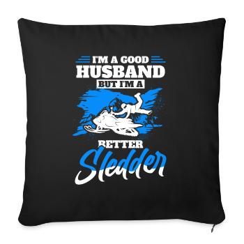 Snowmobiling Snow lovers Sledging - Sofa pillowcase 17,3'' x 17,3'' (45 x 45 cm) - black - Front