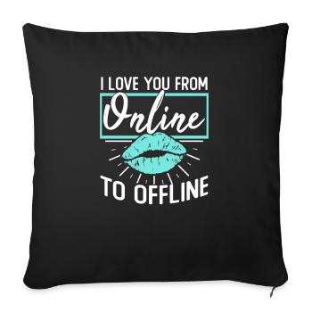 Long-distance couple engagement - Sofa pillowcase 17,3'' x 17,3'' (45 x 45 cm) - black - Front