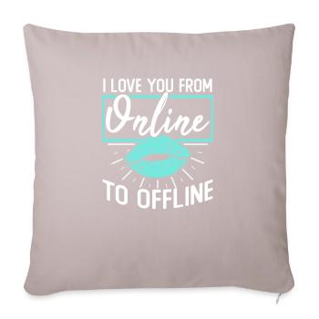 Long-distance couple engagement - Sofa pillowcase 17,3'' x 17,3'' (45 x 45 cm) - light taupe - Front