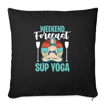 Übung Stand Up Paddle Fitness Yogini - Sofakissenbezug 45 x 45 cm - Schwarz - Vorne