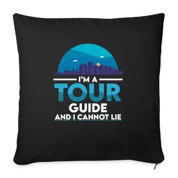 Guide touristique - Housse de coussin décorative 45 x 45 cm - noir - Devant