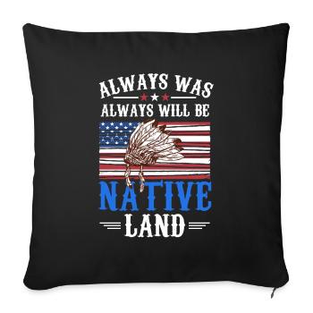 US Flagge Ureinwohner Erste Amerikaner - Sofakissenbezug 45 x 45 cm - Schwarz - Vorne