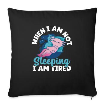 Fatigue Sommeil Fatigué Ennuyé Sommeil Axolo - Housse de coussin décorative 45 x 45 cm - noir - Devant