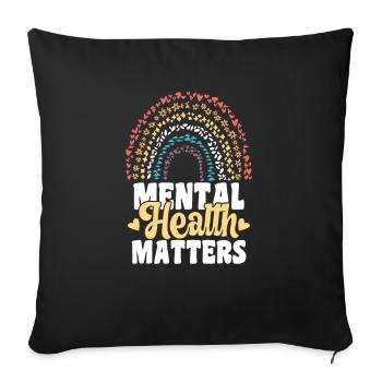 Human Brain Mental Health Awareness - Sofa pillowcase 17,3'' x 17,3'' (45 x 45 cm) - black - Front