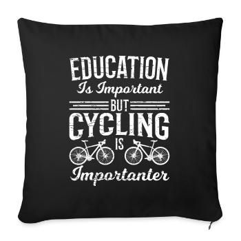 Vélo de route Vélo Cyclisme VTT - Housse de coussin décorative 45 x 45 cm - noir - Devant