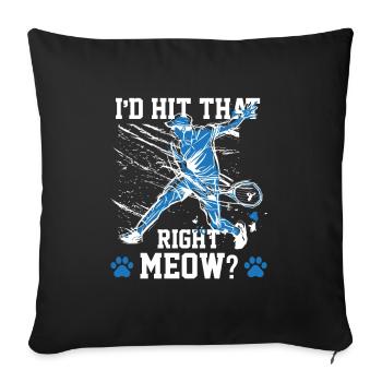 Tennis Court Kitten Pet Cat - Sofa pillowcase 17,3'' x 17,3'' (45 x 45 cm) - black - Front