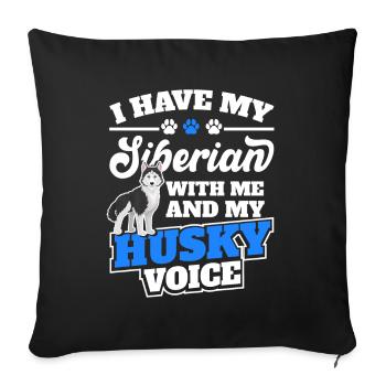 Husky Sibe Proud Husky Mother Dog lover - Sofa pillowcase 17,3'' x 17,3'' (45 x 45 cm) - black - Front