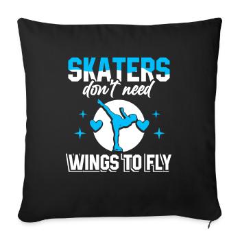 Figure Skating Ice Skaters - Sofa pillowcase 17,3'' x 17,3'' (45 x 45 cm) - black - Front