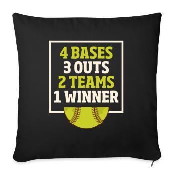 Softball Players - Sofa pillowcase 17,3'' x 17,3'' (45 x 45 cm) - black - Front