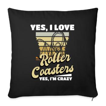 Sucher Ich liebe Achterbahn Park - Sofakissenbezug 45 x 45 cm - Schwarz - Vorne