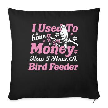 Birdwatching Bird feather Ornithologist Birder - Sofa pillowcase 17,3'' x 17,3'' (45 x 45 cm) - black - Front