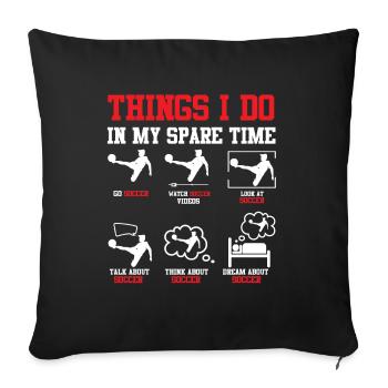 Gardien de but Football - Housse de coussin décorative 45 x 45 cm - noir - Devant