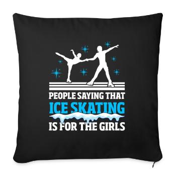 Patinage de vitesse - Housse de coussin décorative 45 x 45 cm - noir - Devant