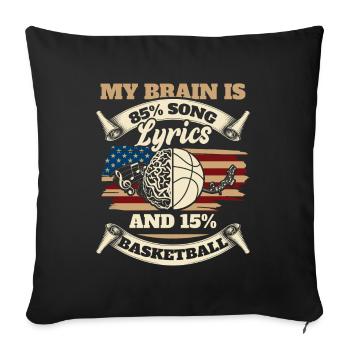 Lecteur de musique musicale - Housse de coussin décorative 45 x 45 cm - noir - Devant