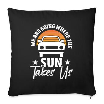 Road Trip Outdoor Travel - Sofa pillowcase 17,3'' x 17,3'' (45 x 45 cm) - black - Front
