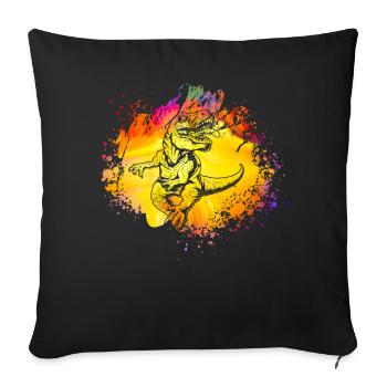Dinosaure - Housse de coussin décorative 45 x 45 cm - noir - Devant