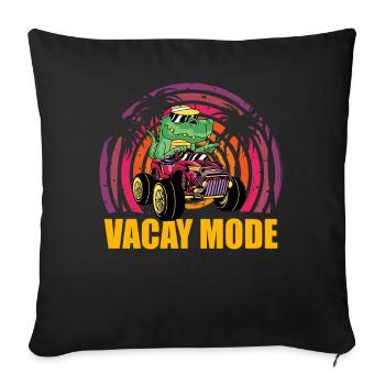 Dinosaur Vacay Fashion - Sofa pillowcase 17,3'' x 17,3'' (45 x 45 cm) - black - Front