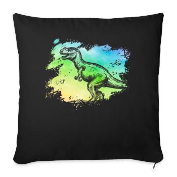 Dinosaure - Housse de coussin décorative 45 x 45 cm - noir - Devant