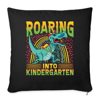 Roaring into Kindergarten - Sofakissenbezug 45 x 45 cm - Schwarz - Vorne