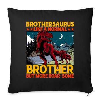 Brothersaurus comme un Brother normal mais plus Roar - Housse de coussin décorative 45 x 45 cm - noir - Devant